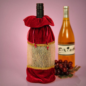 Fashionable Best Quality Velvet Wine Bag