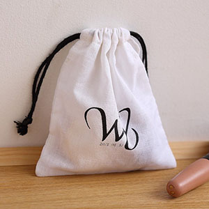 Eco-friendly Cotton Drawstring Cosmetic Bag Pouch